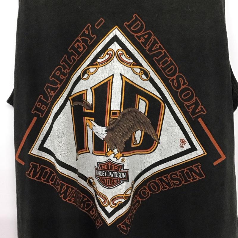 ハーレーダビッドソン Harley-Davidson タンクトップ タンクトップ タンクトップ ノースリーブカットソー クルーネック プリント ダークグレー / ダークグレー / メンズ USED 古着 中古 10157190
