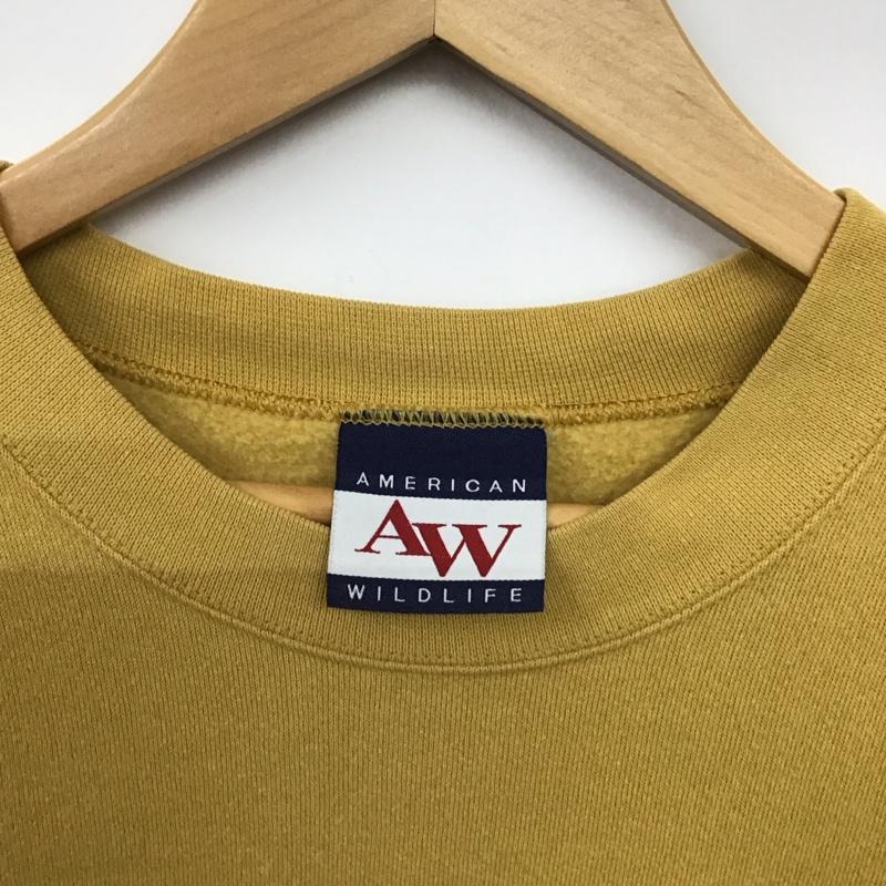古着 USED トレーナー 長袖 長袖トレーナー スウェット クルーネック プルオーバー ロゴ、文字 黄 / イエロー / yellow メンズ USED 古着 中古 10157199