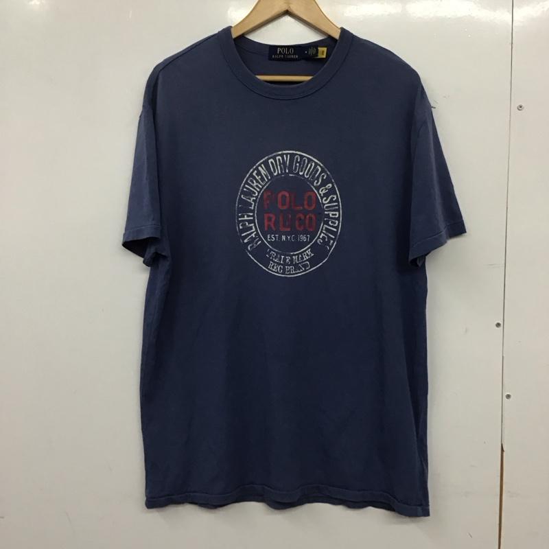 ポロラルフローレン POLO RALPH LAUREN Tシャツ 半袖 半袖カットソー プリントTシャツ クルーネックカットソー 5号 プリント 青 / ブルー / blue メンズ USED 古着 中古 10157202