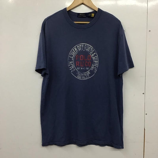 ポロラルフローレン POLO RALPH LAUREN Tシャツ 半袖 半袖カットソー プリントTシャツ クルーネックカットソー 5号 プリント 青 / ブルー / blue メンズ USED 古着 中古 10157202