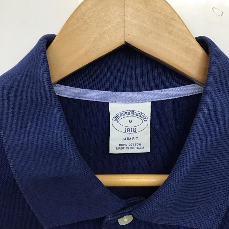 ブルックスブラザーズ BROOKS BROTHERS ポロシャツ 半袖 半袖ポロシャツ カラーシャツ 半袖カットソー M ロゴ、文字 青 / ブルー / blue メンズ USED 古着 中古 10157208