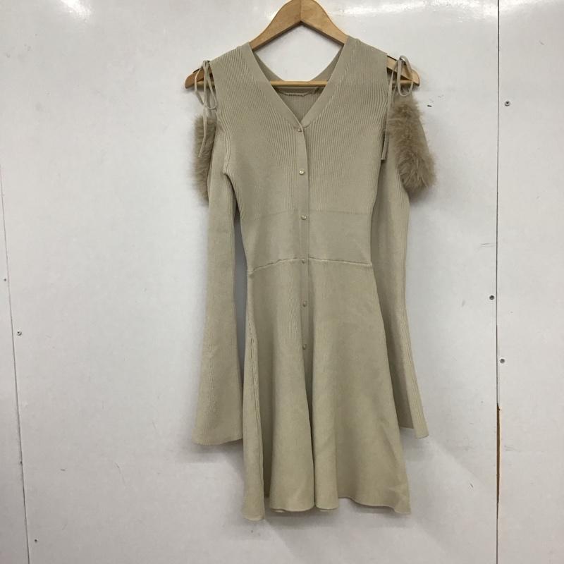 リエンダ rienda ワンピース ミニスカート 110IA773-2701 many wayフェイクファーミニニットワンピース FREE 無地 ベージュ / ベージュ / beige レディース USED 古着 中古 10157210