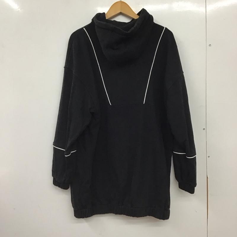 エックスガール X-girl パーカー 長袖 105223041006 SWEAT ANORAK DRESS S 無地 黒 / ブラック / black レディース USED 古着 中古 10157218