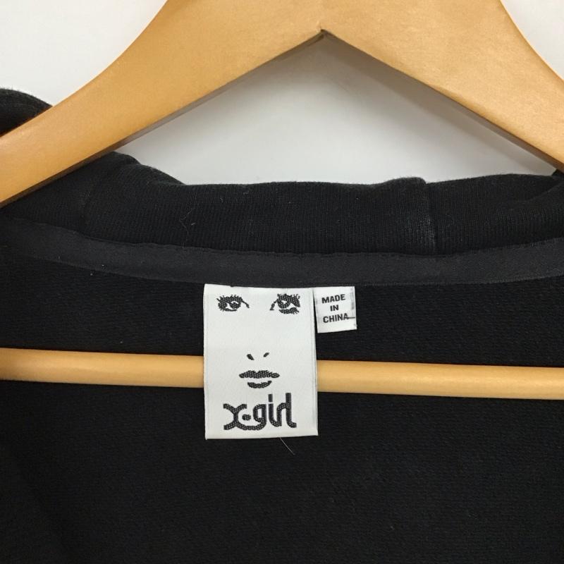 エックスガール X-girl パーカー 長袖 105223041006 SWEAT ANORAK DRESS S 無地 黒 / ブラック / black レディース USED 古着 中古 10157218