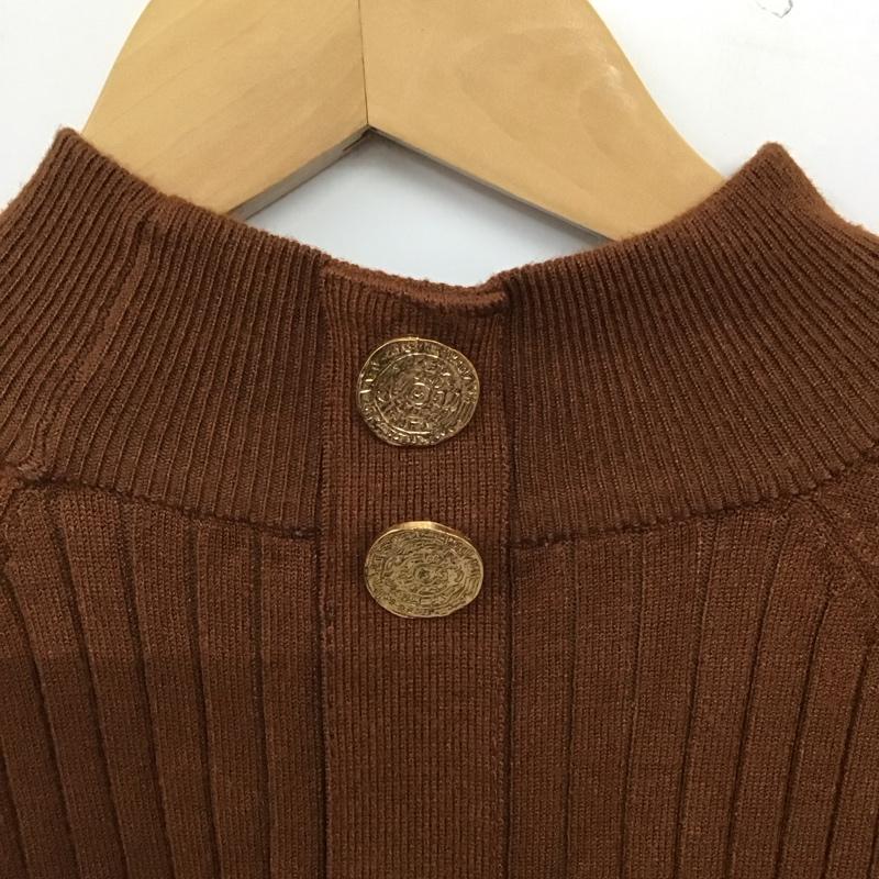 ザラ ZARA ニット、セーター 長袖 S 無地 茶 / ブラウン / brown レディース USED 古着 中古 10157219