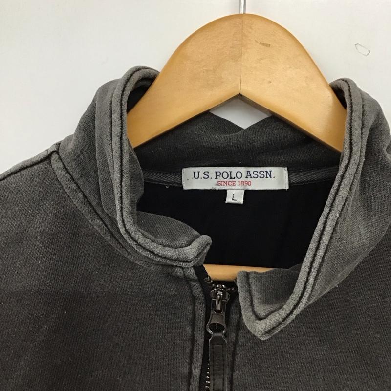 ユーエスポロアッスン U.S.POLO ASSN. トレーナー 長袖 L 無地 チャコールグレー / チャコールグレー / レディース USED 古着 中古 10157220