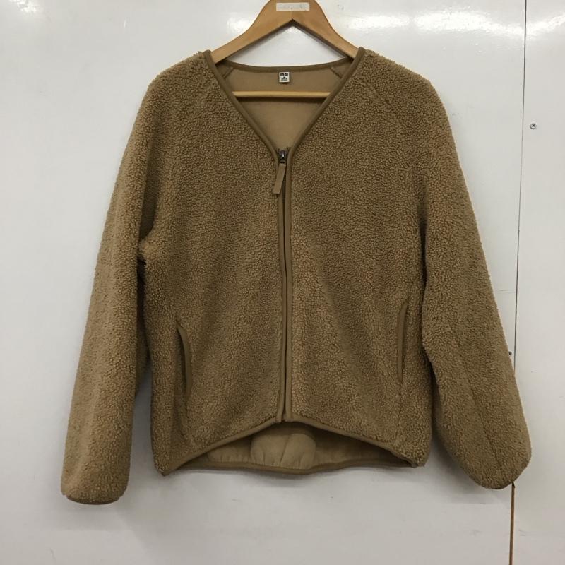 ユニクロ UNIQLO カーディガン 長袖 241-418245 ボアフリースVネックフルジップカーディガン M 無地 茶 / ブラウン / brown レディース USED 古着 中古 10157224