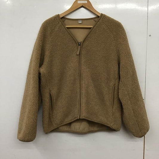 ユニクロ UNIQLO カーディガン 長袖 241-418245 ボアフリースVネックフルジップカーディガン M 無地 茶 / ブラウン / brown レディース USED 古着 中古 10157224