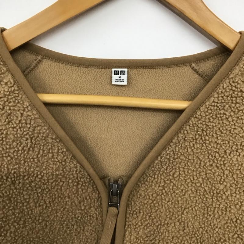 ユニクロ UNIQLO カーディガン 長袖 241-418245 ボアフリースVネックフルジップカーディガン M 無地 茶 / ブラウン / brown レディース USED 古着 中古 10157224