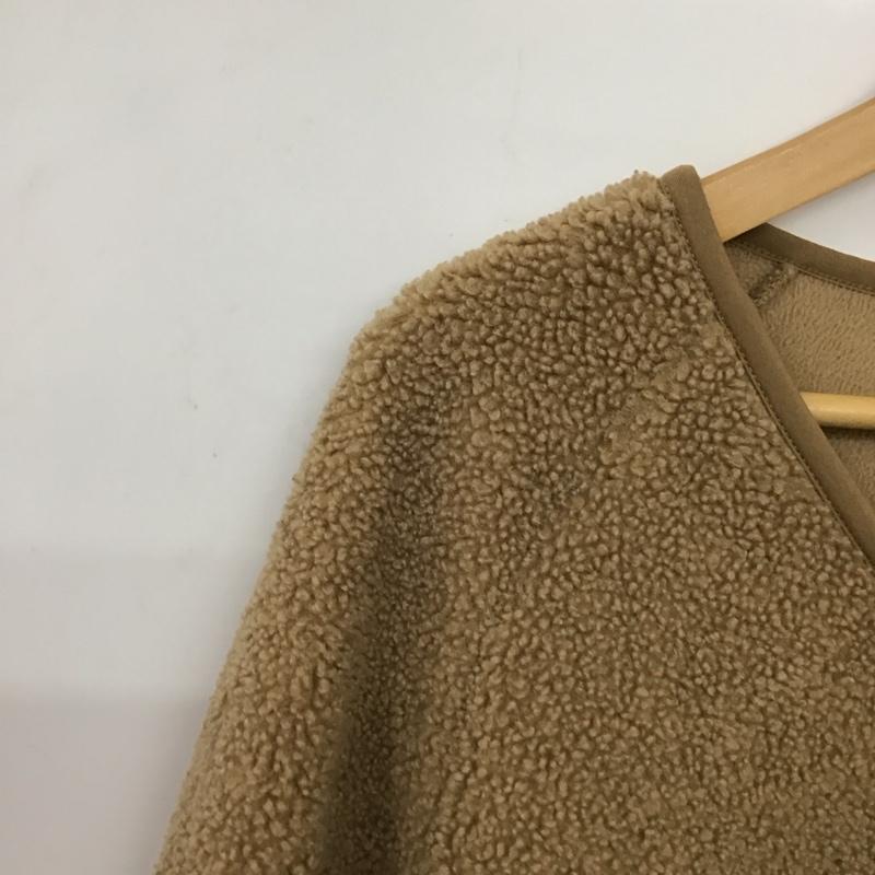 ユニクロ UNIQLO カーディガン 長袖 241-418245 ボアフリースVネックフルジップカーディガン M 無地 茶 / ブラウン / brown レディース USED 古着 中古 10157224