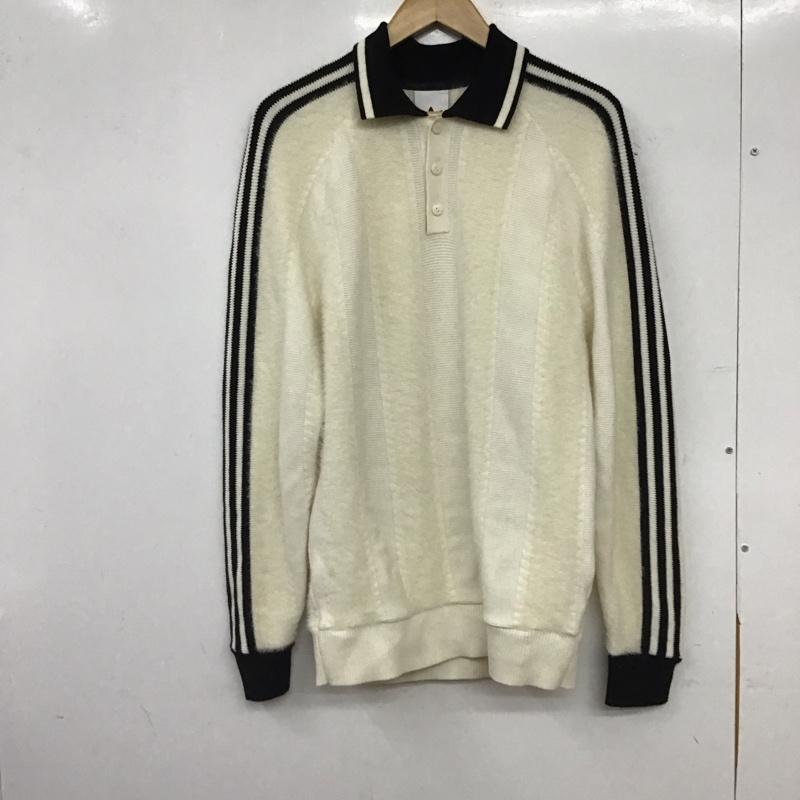 アディダス adidas ニット、セーター 長袖 無地 白 / ホワイト / white レディース USED 古着 中古 10157225