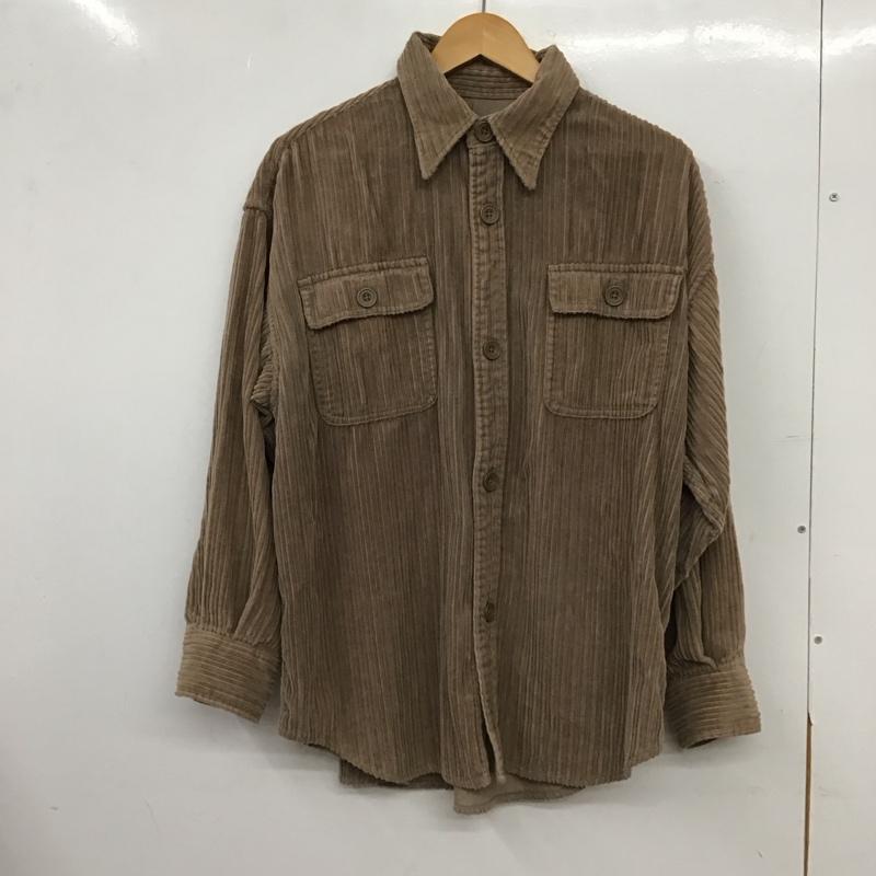 ニコアンド niko and... シャツ、ブラウス 長袖 コーデュロイシャツ L 無地 茶 / ブラウン / brown レディース USED 古着 中古 10157226