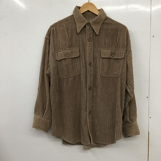 ニコアンド niko and... シャツ、ブラウス 長袖 コーデュロイシャツ L 無地 茶 / ブラウン / brown レディース USED 古着 中古 10157226