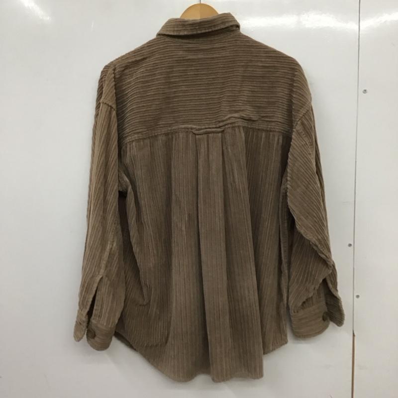 ニコアンド niko and... シャツ、ブラウス 長袖 コーデュロイシャツ L 無地 茶 / ブラウン / brown レディース USED 古着 中古 10157226