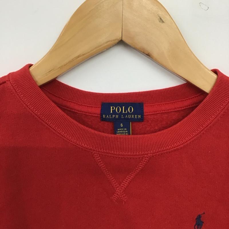 ポロラルフローレン POLO RALPH LAUREN トレーナー 長袖 6 無地 赤 / レッド / red ボーイズ USED 古着 中古 10157228