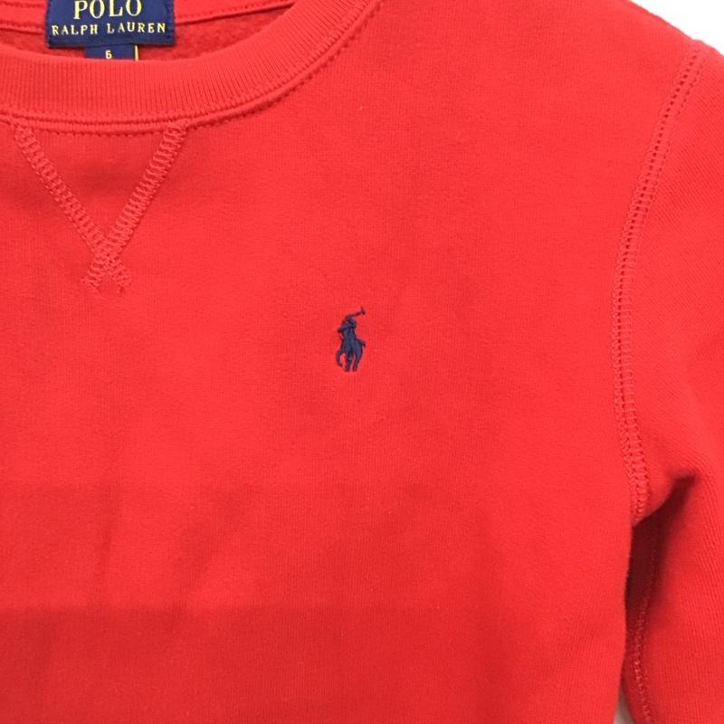 ポロラルフローレン POLO RALPH LAUREN トレーナー 長袖 6 無地 赤 / レッド / red ボーイズ USED 古着 中古 10157228
