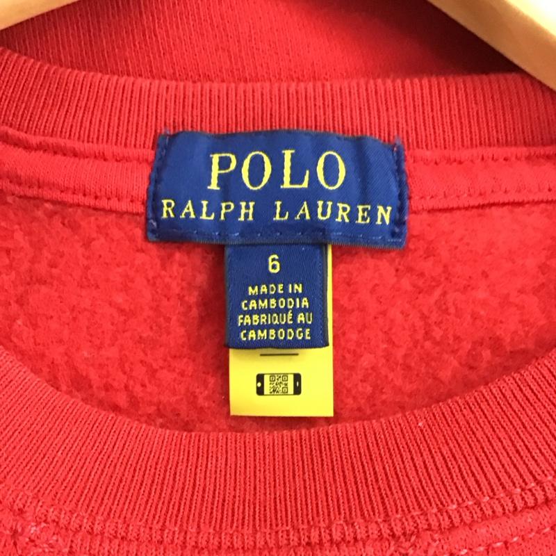 ポロラルフローレン POLO RALPH LAUREN トレーナー 長袖 6 無地 赤 / レッド / red ボーイズ USED 古着 中古 10157228