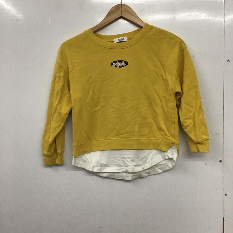 エックスガール X-girl トレーナー 長袖 120cm ロゴ、文字 黄 / イエロー / yellow ガールズ USED 古着 中古 10157229