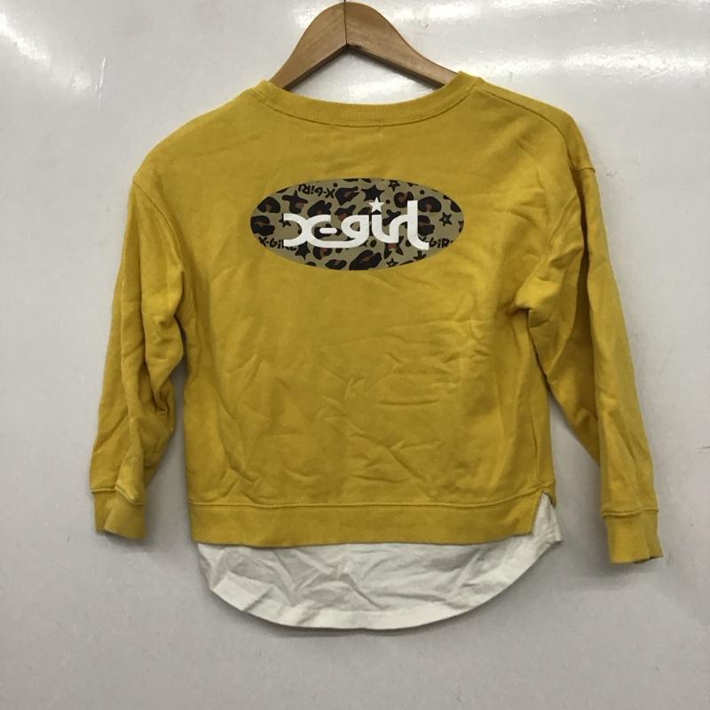 エックスガール X-girl トレーナー 長袖 120cm ロゴ、文字 黄 / イエロー / yellow ガールズ USED 古着 中古 10157229