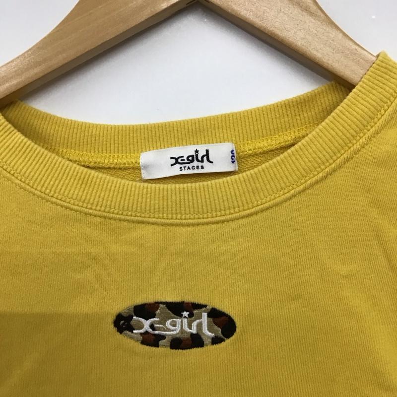エックスガール X-girl トレーナー 長袖 120cm ロゴ、文字 黄 / イエロー / yellow ガールズ USED 古着 中古 10157229