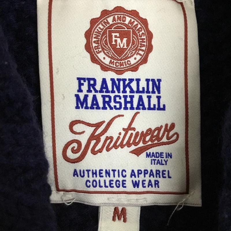 フランクリンマーシャル FRANKLIN&MARSHALL カーディガン 長袖 襟付き ケーブル編み イタリア製 M 無地 紺 / ネイビー / navy メンズ USED 古着 中古 10157233