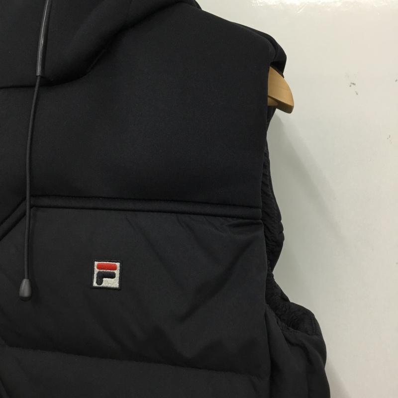 フィラ FILA ベスト ベスト ダウンベスト フード付き M ロゴ、文字 紺 / ネイビー / navy メンズ USED 古着 中古 10157234