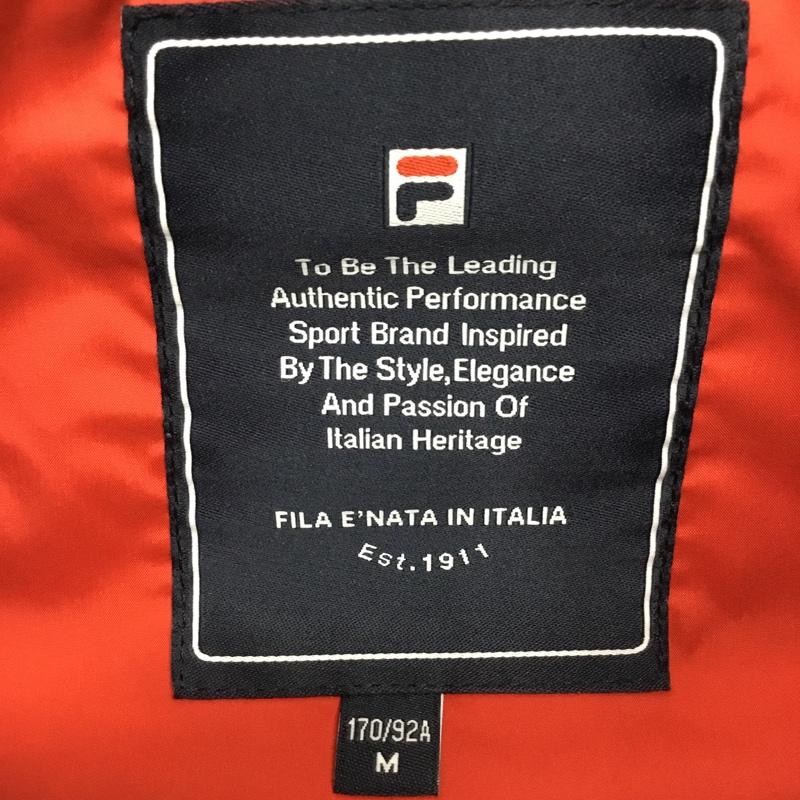 フィラ FILA ベスト ベスト ダウンベスト フード付き M ロゴ、文字 紺 / ネイビー / navy メンズ USED 古着 中古 10157234
