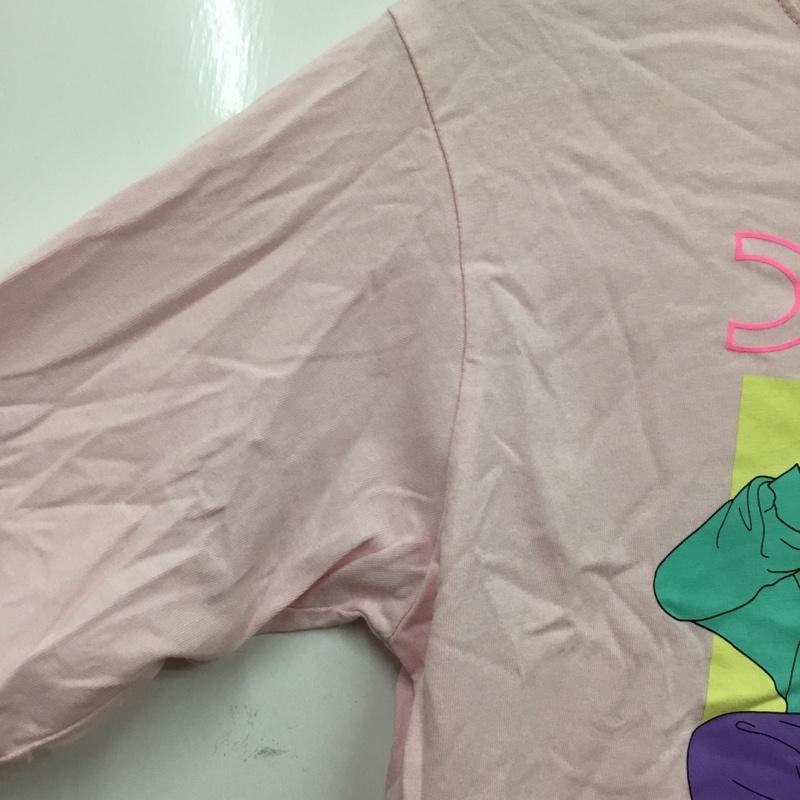 エックスガールステージス X-girl Stages Tシャツ 長袖 9233208-56 キッズ ロンT クルーネック プリント 130cm 130cm ロゴ、文字 桃 / ピンク / pink ガールズ USED 古着 中古 10157237