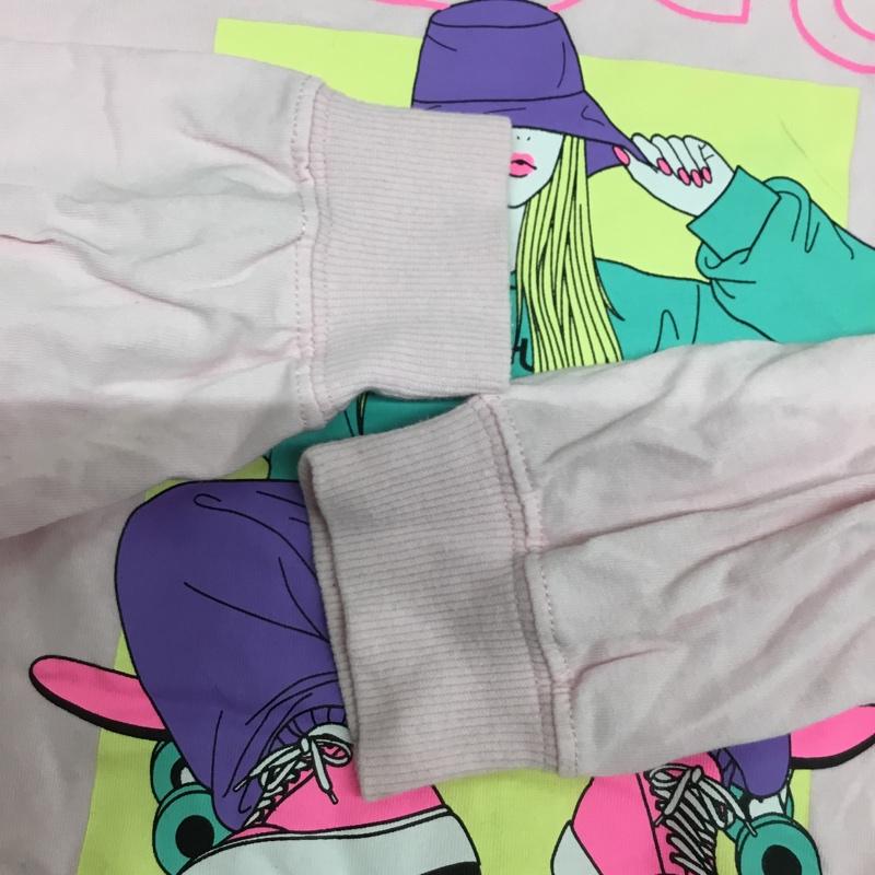 エックスガールステージス X-girl Stages Tシャツ 長袖 9233208-56 キッズ ロンT クルーネック プリント 130cm 130cm ロゴ、文字 桃 / ピンク / pink ガールズ USED 古着 中古 10157237