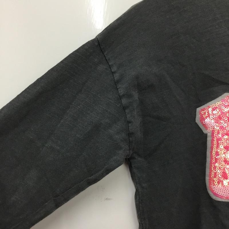 ザラ ZARA Tシャツ 長袖 5431 709 807 キッズ ロンT クルーネック スパンコール 128cm 8y  チャコールグレー / チャコールグレー / ガールズ USED 古着 中古 10157238