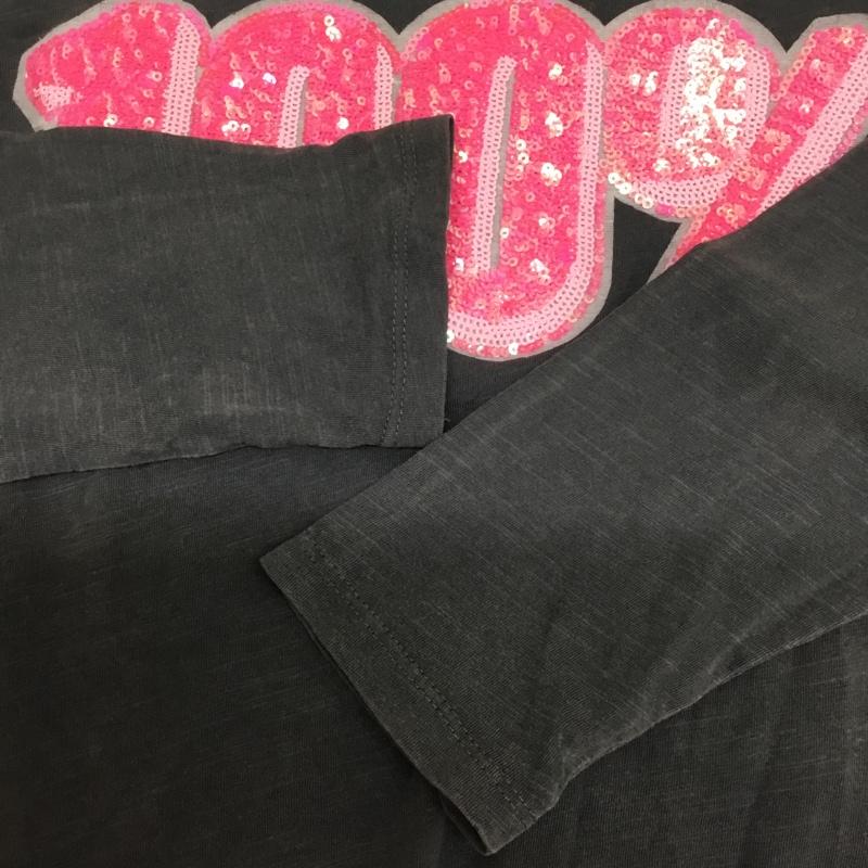 ザラ ZARA Tシャツ 長袖 5431 709 807 キッズ ロンT クルーネック スパンコール 128cm 8y  チャコールグレー / チャコールグレー / ガールズ USED 古着 中古 10157238