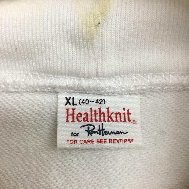 ヘルスニット Healthknit パーカー 長袖 Ron Herman 別注 プルオーバー フーディー ボタニカル XL 総柄 白 / ホワイト / white メンズ USED 古着 中古 10157240