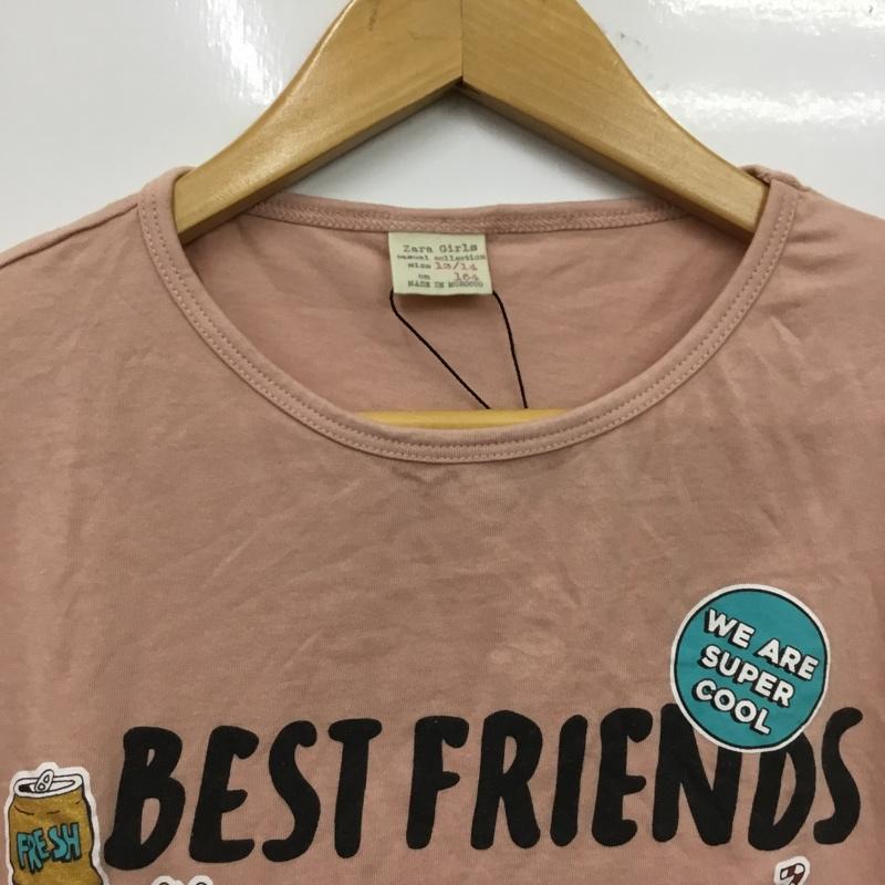 ザラ ZARA Tシャツ 半袖 9007 722 620 キッズ 164cm クルーネック タグ付き プリント 桃 / ピンク / pink ガールズ USED 古着 中古 10157243