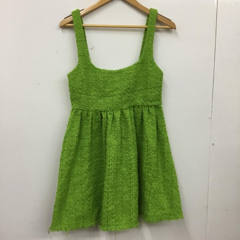ザラ ZARA ワンピース ミニスカート 2919 329 511 キャミワンピース チュニック XS 無地 緑 / グリーン / green レディース USED 古着 中古 10157253