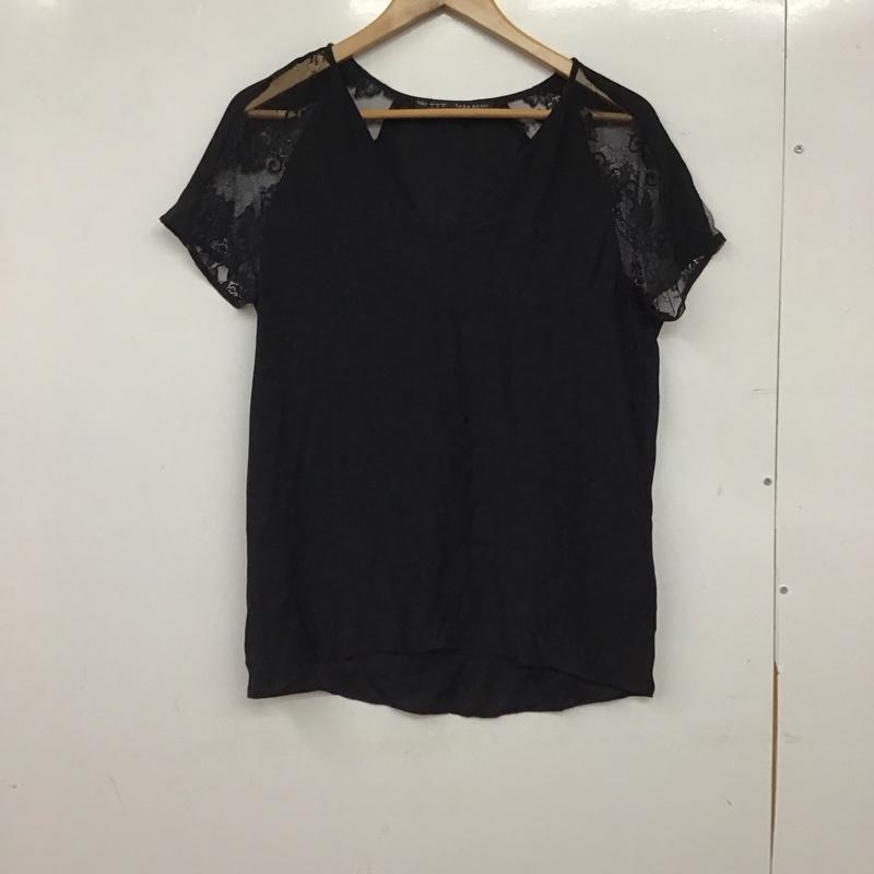 ザラベーシック ZARA BASIC カットソー 半袖 S 無地 黒 / ブラック / black レディース USED 古着 中古 10157259