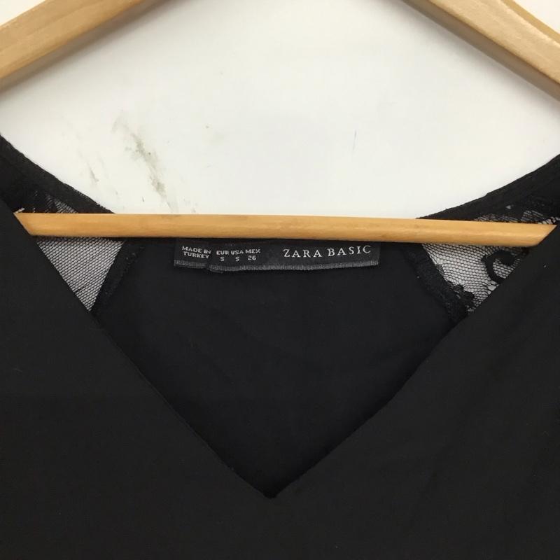 ザラベーシック ZARA BASIC カットソー 半袖 S 無地 黒 / ブラック / black レディース USED 古着 中古 10157259
