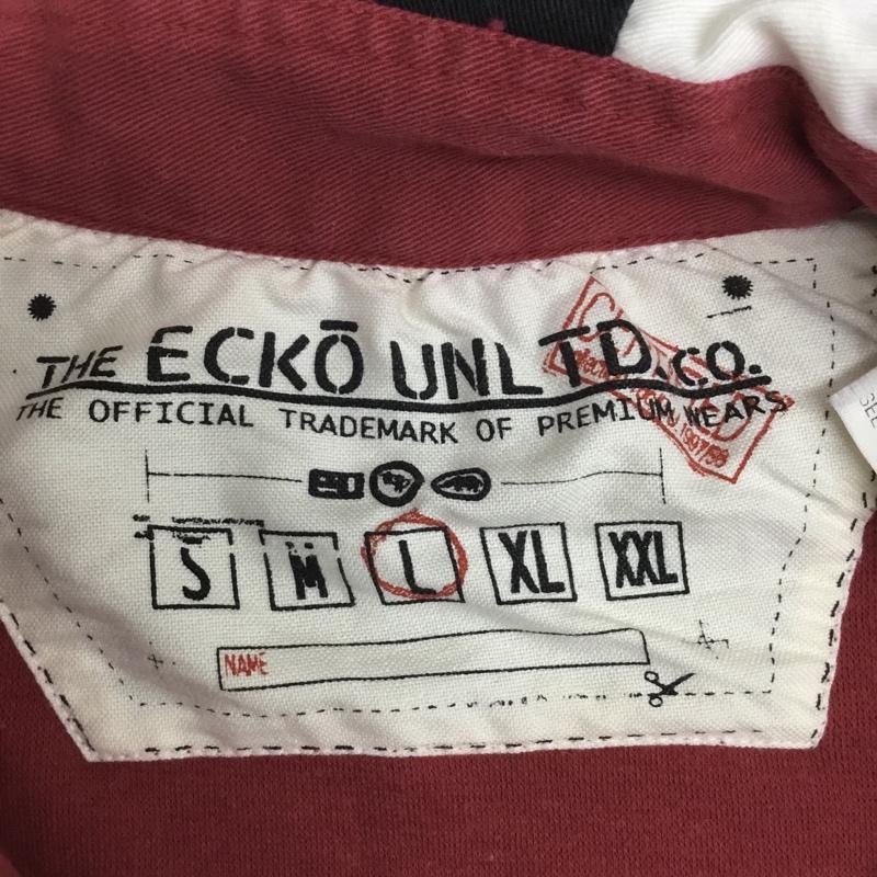 古着 USED カットソー 長袖 ハーフジップ 襟付き L ロゴ、文字 黒 / ブラック / black X えんじ / ワインレッド / dark red メンズ USED 古着 中古 10157263