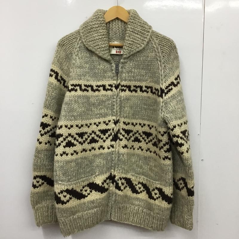 トゥアック TUAK カーディガン 長袖 襟付き ウール カウチンセーター 総柄 マルチカラー / マルチカラー / multicolor メンズ USED 古着 中古 10157264