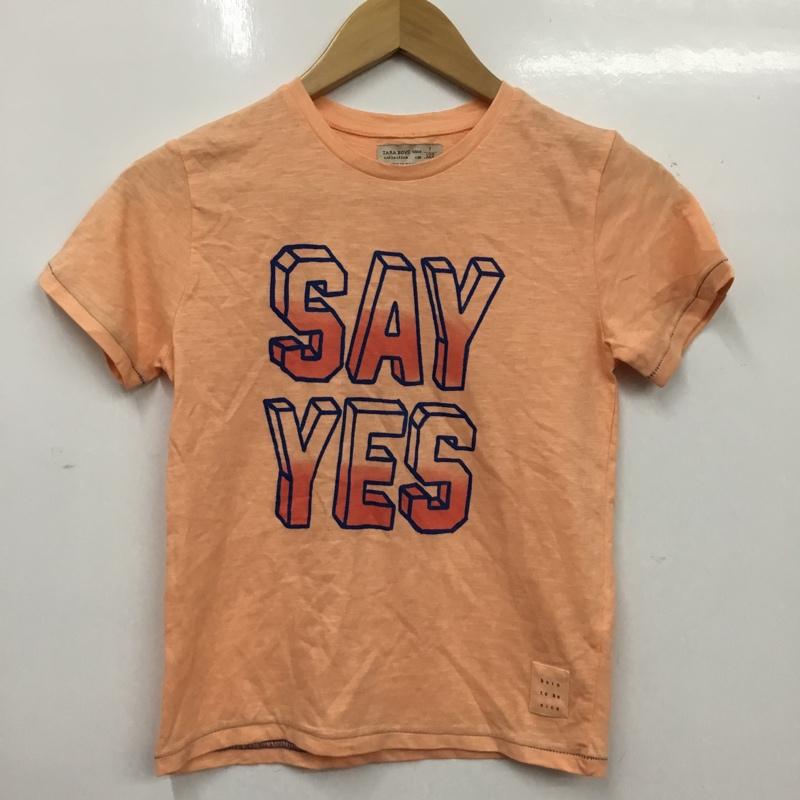 ザラ ZARA Tシャツ 半袖 4873 815 900 キッズ 122cm 7y ロゴ、文字 橙 / オレンジ / orange ボーイズ USED 古着 中古 10157268