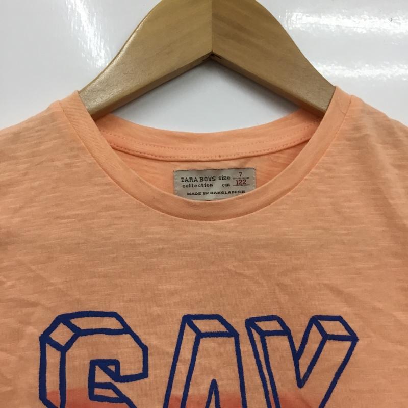 ザラ ZARA Tシャツ 半袖 4873 815 900 キッズ 122cm 7y ロゴ、文字 橙 / オレンジ / orange ボーイズ USED 古着 中古 10157268