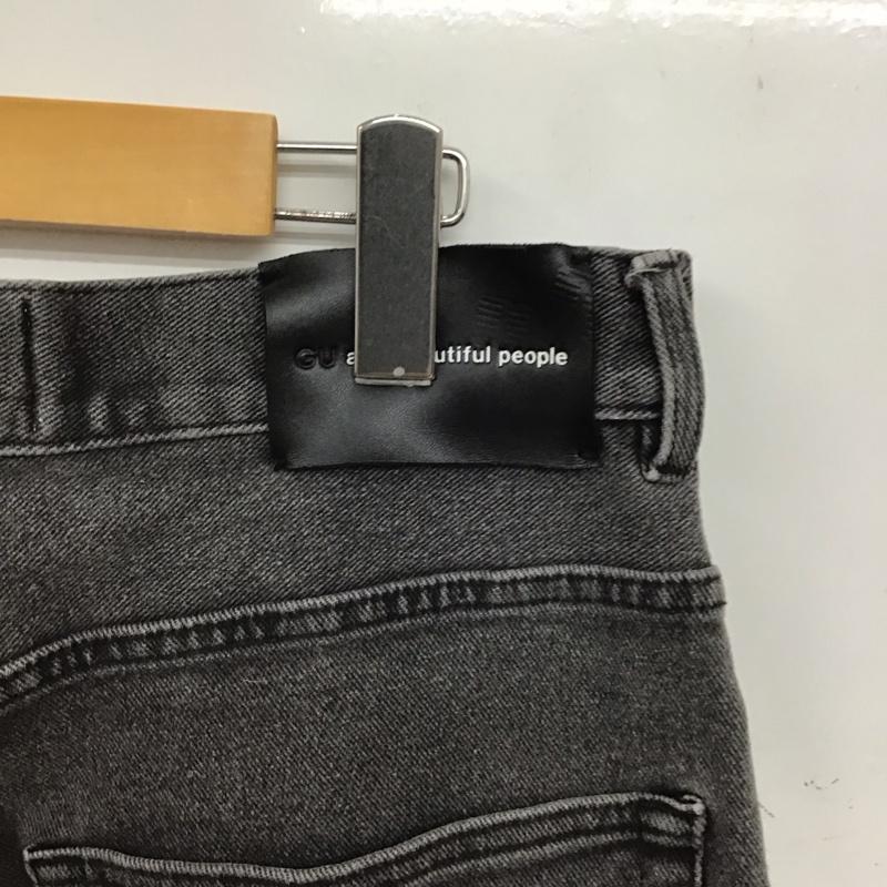 ジーユー GU パンツ デニム、ジーンズ 221-350453 ブラッシュドバルーンジーンズ L 無地 黒 / ブラック / black レディース USED 古着 中古 10157271