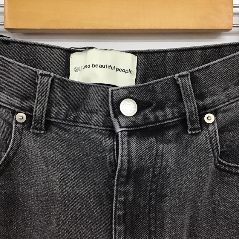 ジーユー GU パンツ デニム、ジーンズ 221-350453 ブラッシュドバルーンジーンズ L 無地 黒 / ブラック / black レディース USED 古着 中古 10157271