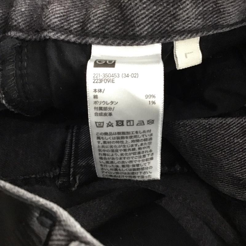 ジーユー GU パンツ デニム、ジーンズ 221-350453 ブラッシュドバルーンジーンズ L 無地 黒 / ブラック / black レディース USED 古着 中古 10157271