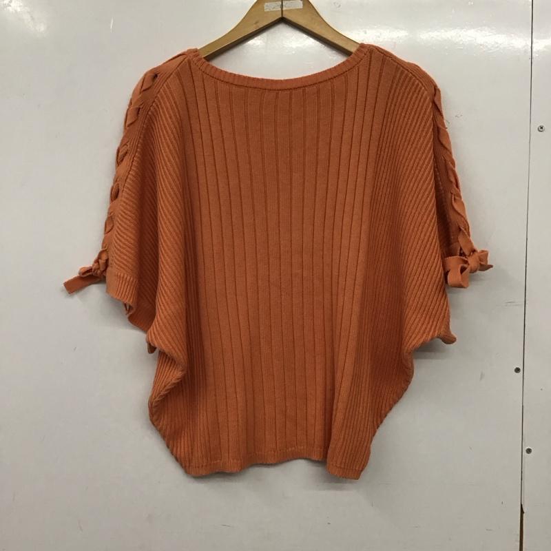 アズールバイマウジー AZUL BY MOUSSY ニット、セーター 半袖 250ESS70-063C 2WAY LACE-UP LOOSE KNIT S 無地 橙 / オレンジ / orange レディース USED 古着 中古 10157276