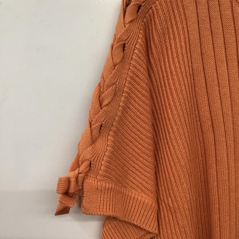アズールバイマウジー AZUL BY MOUSSY ニット、セーター 半袖 250ESS70-063C 2WAY LACE-UP LOOSE KNIT S 無地 橙 / オレンジ / orange レディース USED 古着 中古 10157276