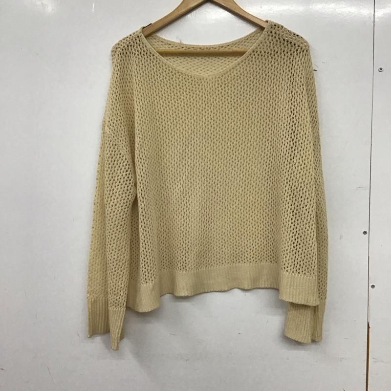 ディスコート Discoat ニット、セーター 長袖 FREE 無地 アイボリー / アイボリー / レディース USED 古着 中古 10157277