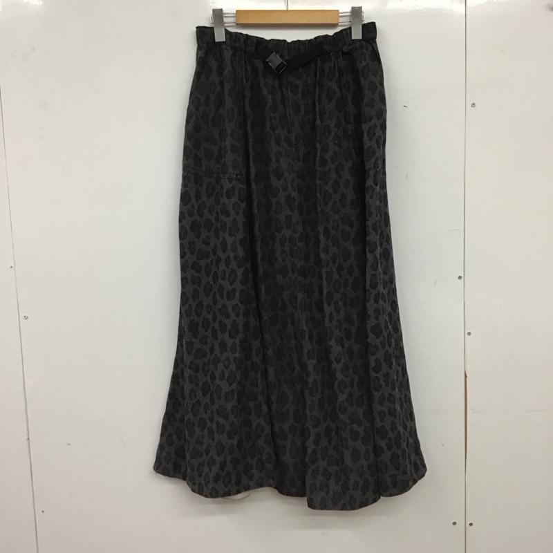 ニコアンド niko and... スカート ロングスカート L 総柄 黒 / ブラック / black レディース USED 古着 中古 10157286