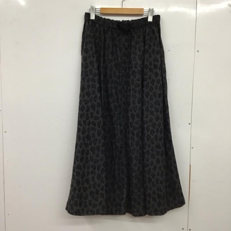 ニコアンド niko and... スカート ロングスカート L 総柄 黒 / ブラック / black レディース USED 古着 中古 10157286