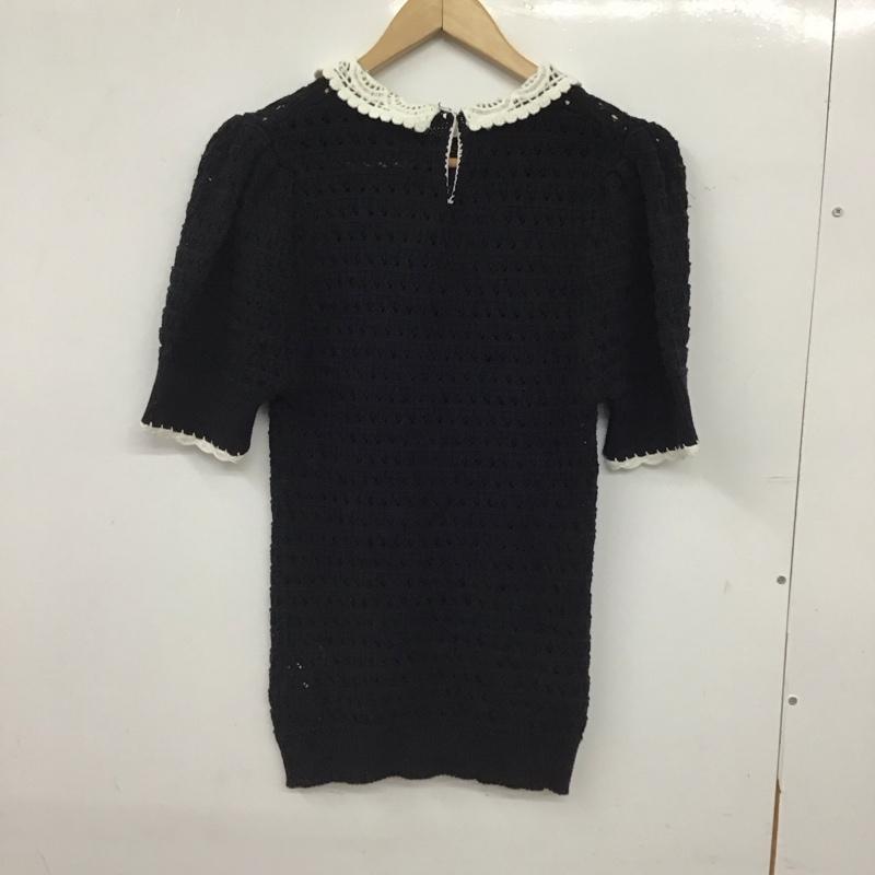 ザラ ZARA カットソー 半袖 M 無地 黒 / ブラック / black レディース USED 古着 中古 10157290