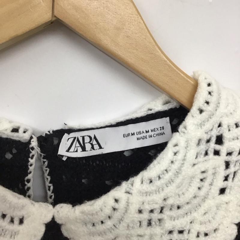 ザラ ZARA カットソー 半袖 M 無地 黒 / ブラック / black レディース USED 古着 中古 10157290